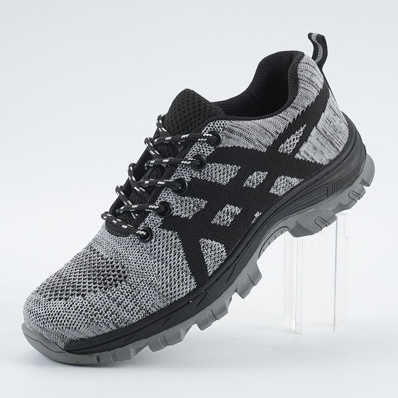 Men'S Labor Protection Shoes, Wear-Resistant, Safe For Construction Sites, Fly-Knit Shoes, Anti-Smash, Anti-Puncture, Steel Toe, Lightweight Men'S Shoes - Image 1